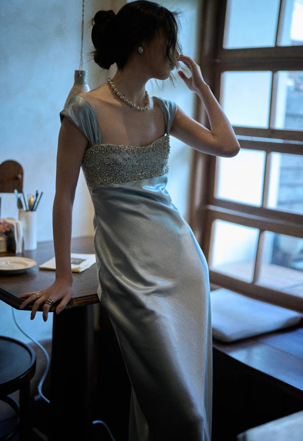 Robe de bal brillante à paillettes et col en cœur, robe de soirée sirène, robe de gala, robe de fête d'anniversaire, D3415