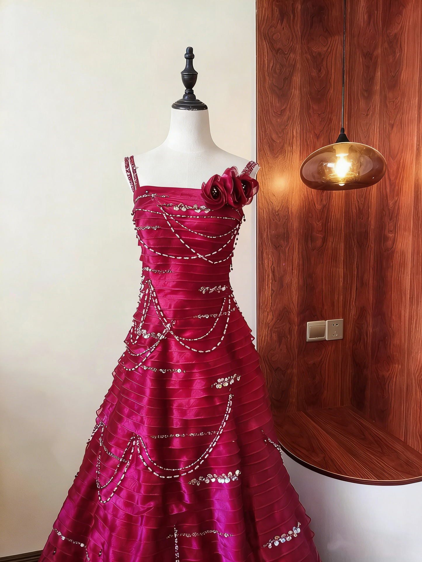 Gorgeous Prom Dress A Line Spaghetti Straps Pleated Gala Dress Evening Dress     D4102