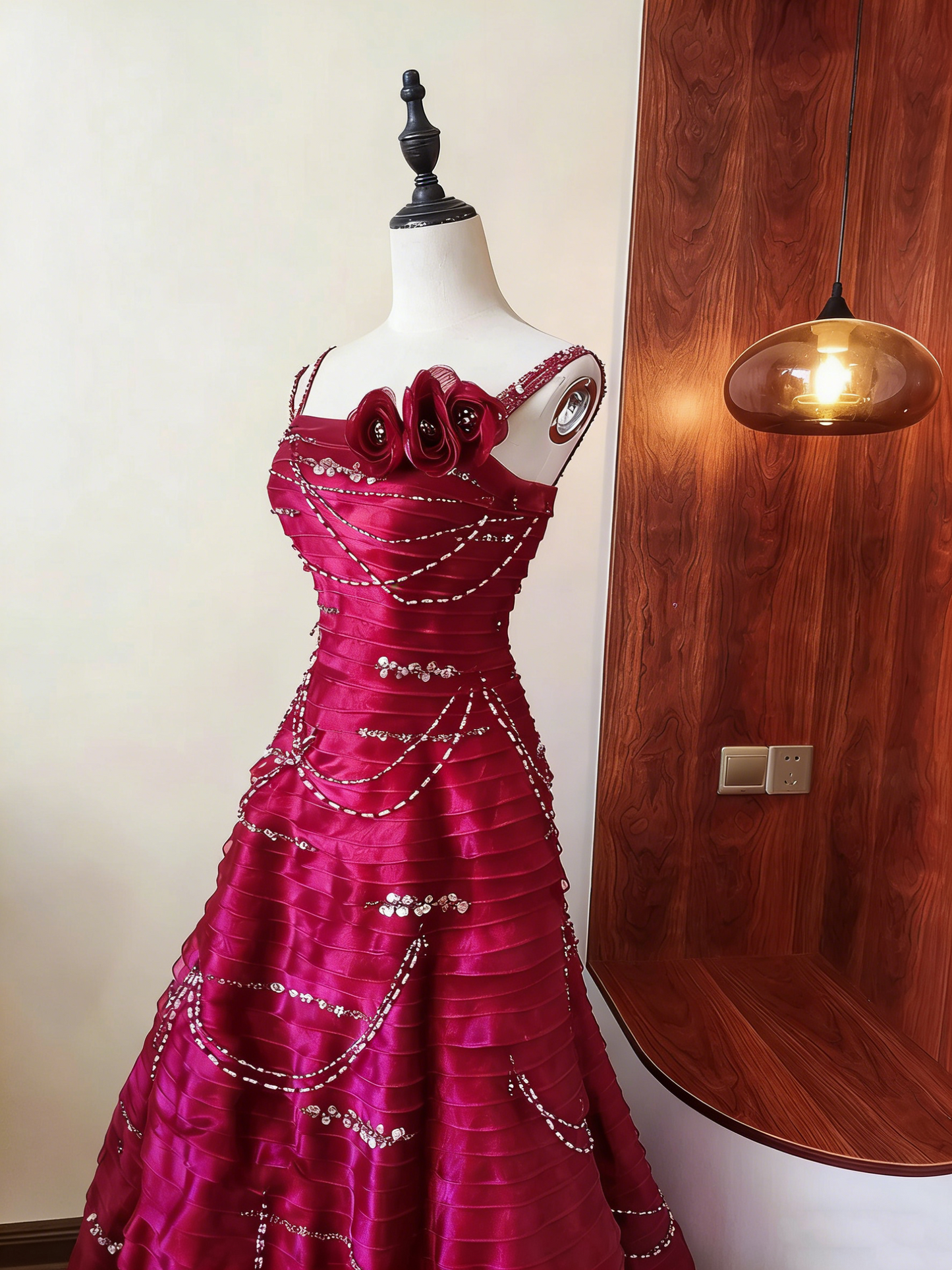 Gorgeous Prom Dress A Line Spaghetti Straps Pleated Gala Dress Evening Dress     D4102