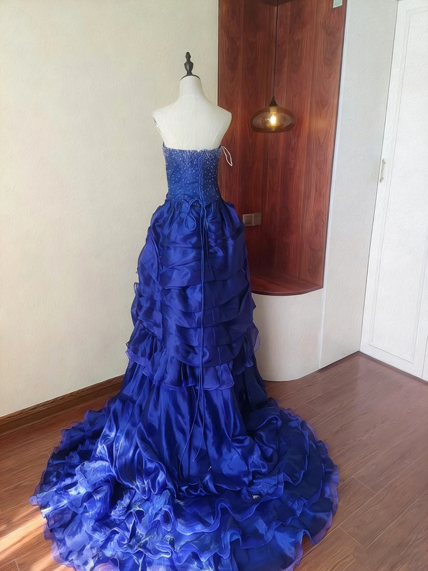 Charming Prom Dress Strapless Pleated Gala Dress Evening Dress     D4103