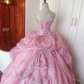 Sweet Prom Dress Strapless Pleated Ball Gown Quinceanera Dress Evening Dress     D4104