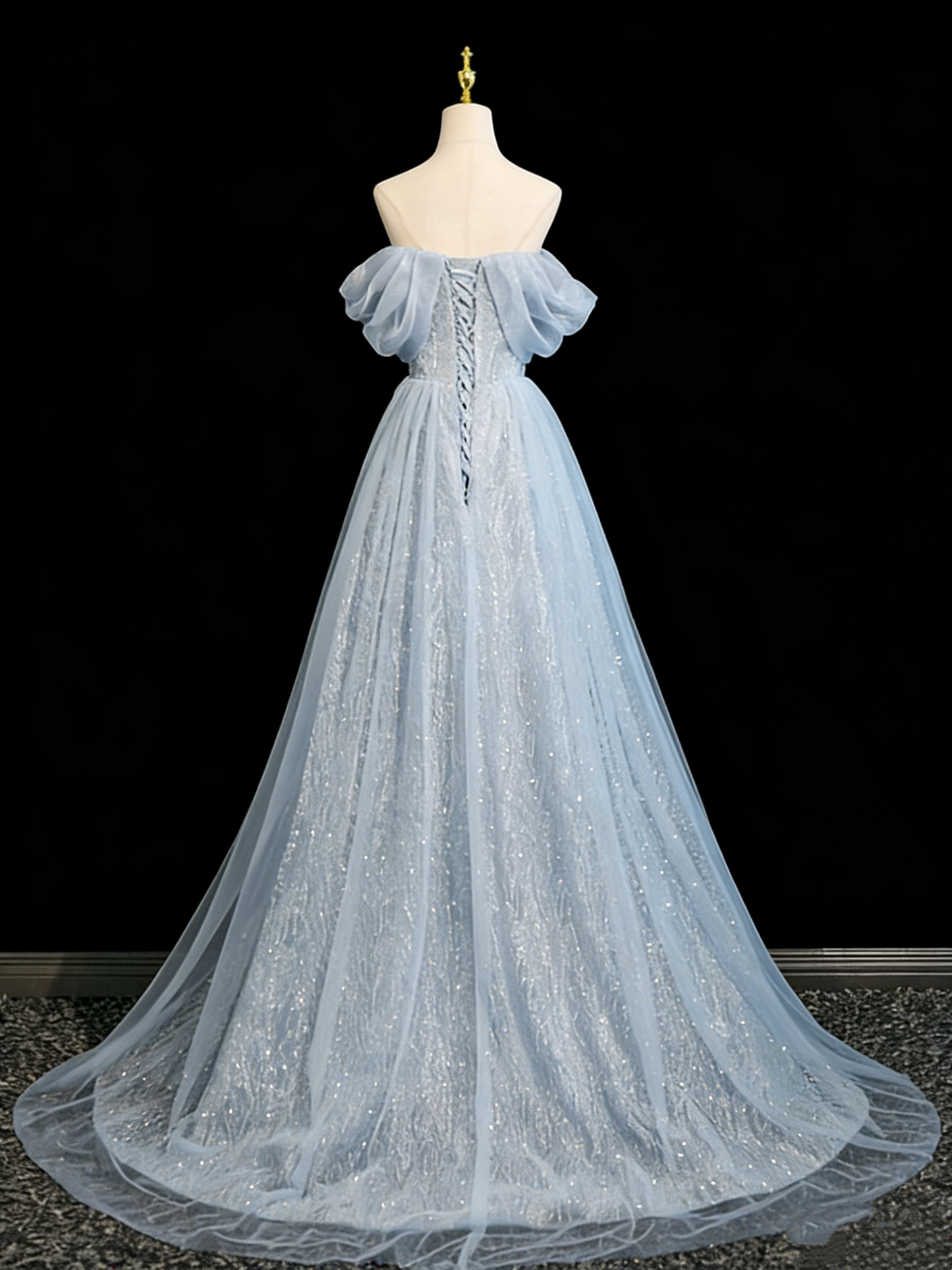 Stunning Prom Dress Off Shoulder Pleated Tulle Gala Dress Evening Dress   D4107