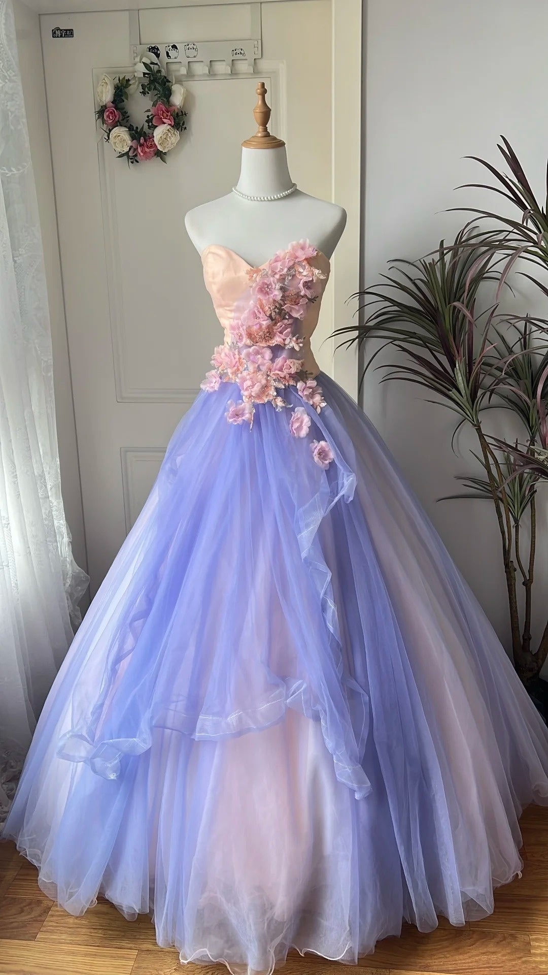 Beauty Prom Dress Sweetheart Tulle Pleated Ball Gown Evening Dress Birthday Party Outfits      D4121