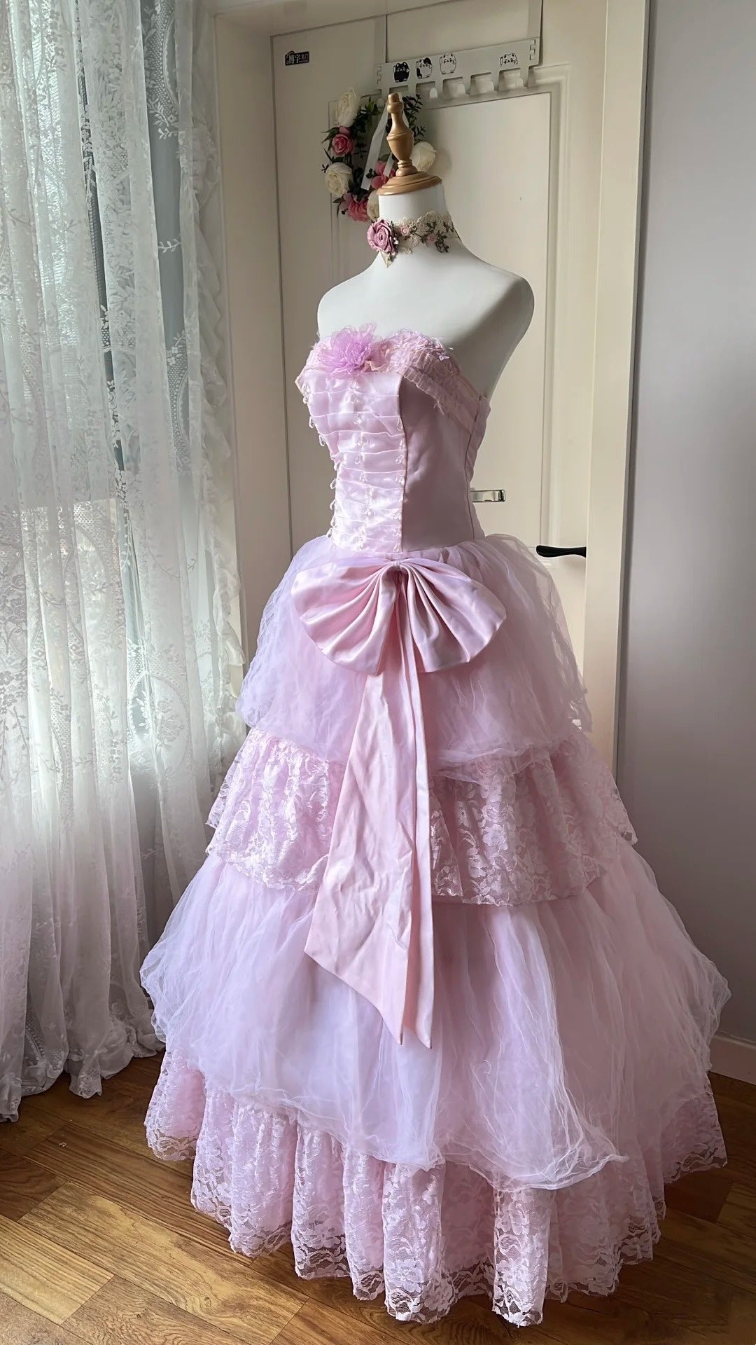 Sweet Prom Dress Light Pink Strapless Pleated Ball Gown Evening Dress Quinceanera Dress      D4126
