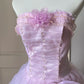 Sweet Prom Dress Light Pink Strapless Pleated Ball Gown Evening Dress Quinceanera Dress      D4126