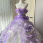 New Arrival Prom Dress Strapless Ruffle Ball Gown Evening Dress Quinceanera Dress       D4127