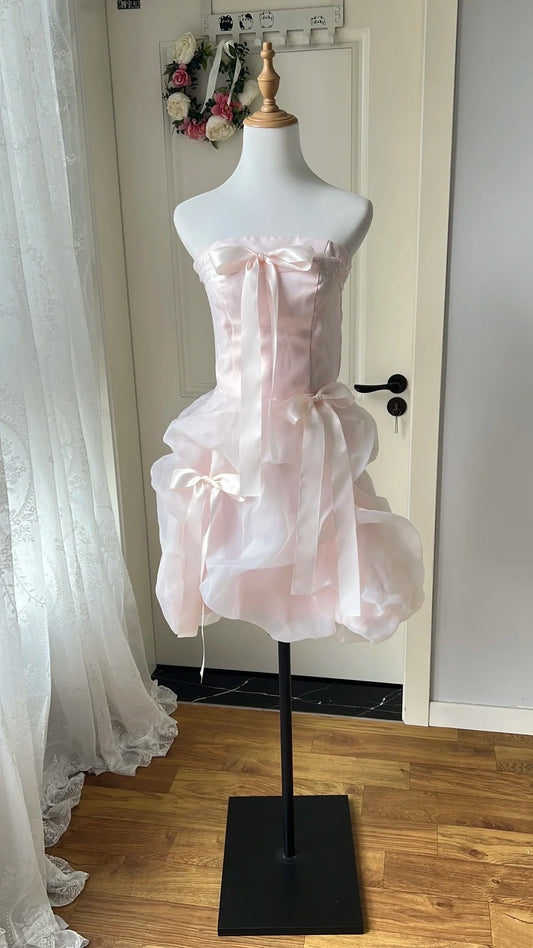 New Arrival Homecoming Dress Strapless Short Prom Dress Birthday Party Outfits    D4129