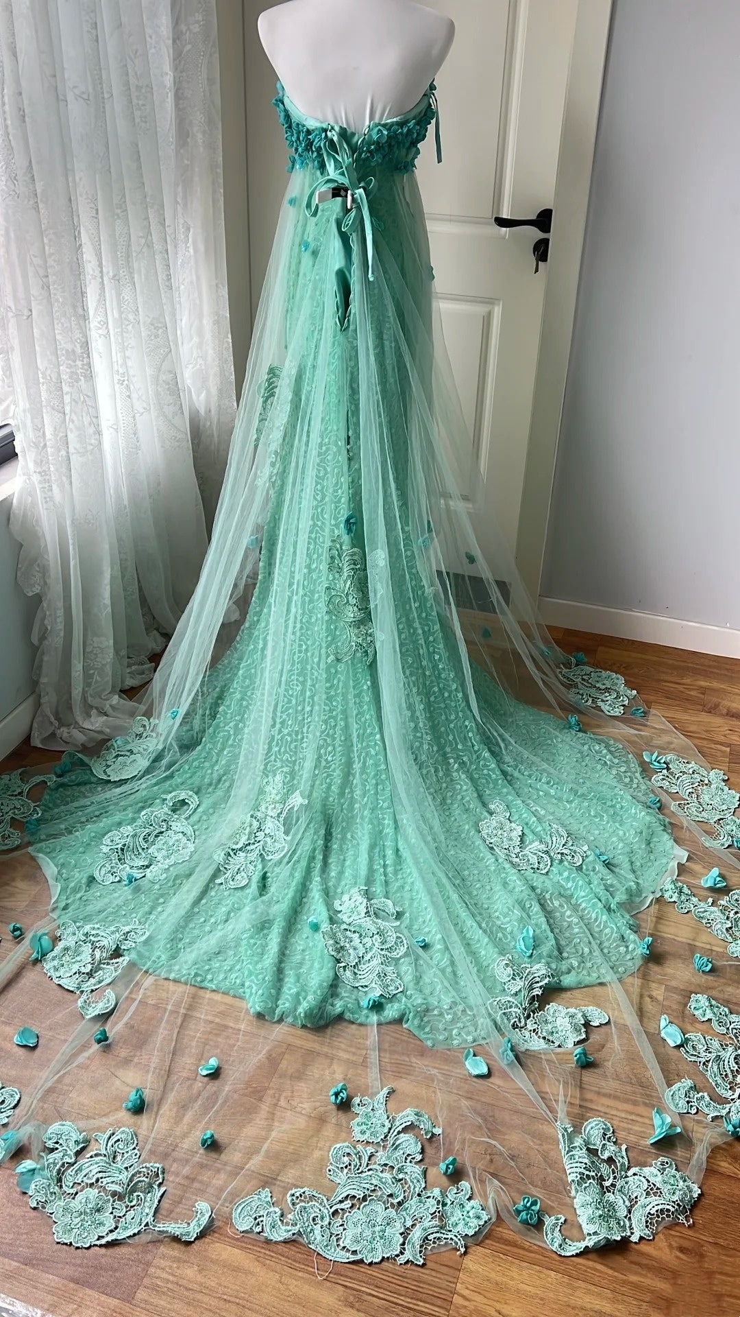 Newest Prom Dress Strapless Pleated Tulle Evening Dress Gala Dress Formal Dress   D4132