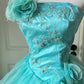 Pretty Prom Dress Strapless Pleated Tiered Ball Gown Evening Dress Sweet 16 Dress       D4135