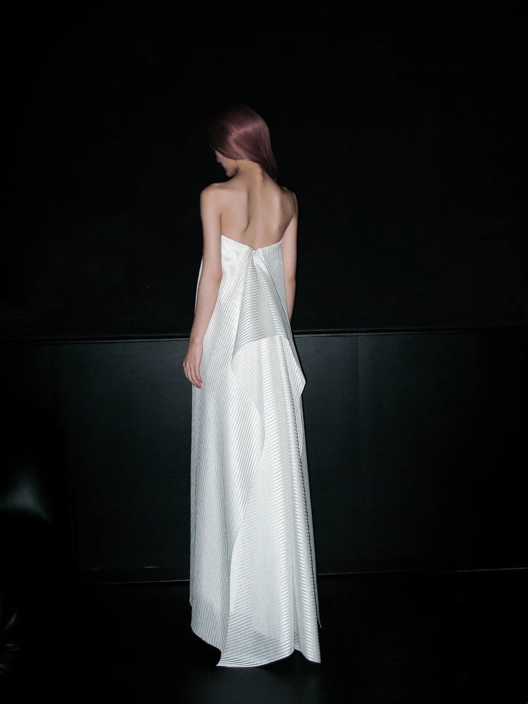 Minimalist Prom Dress White Strapless Evening  Dress Gala Dress   D4143