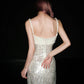 Shiny Prom Dress Spaghetti Straps Sequins Evening Dress Gala Dress Formal Dress  D4144