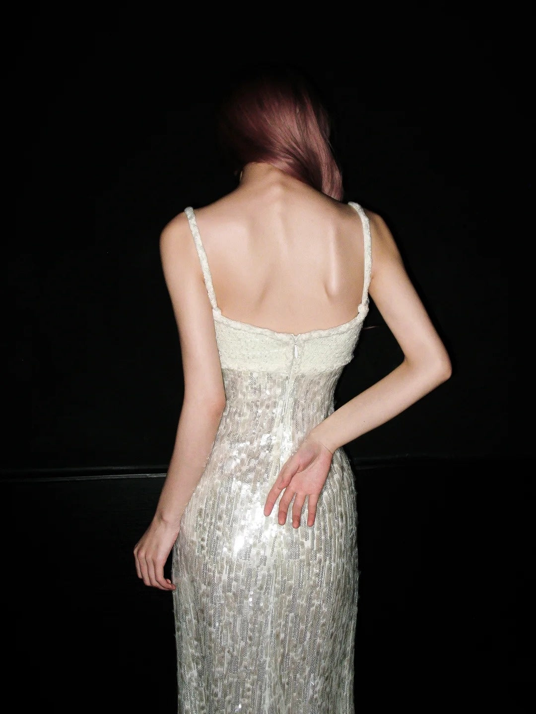 Shiny Prom Dress Spaghetti Straps Sequins Evening Dress Gala Dress Formal Dress  D4144