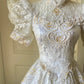 Vintage Wedding Dress High Collar Backless Pleated Wedding Dress  D4147