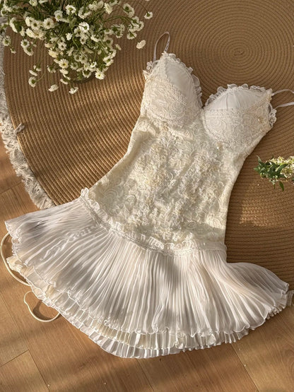 Beauty Homecoming-Kleid Spaghettiträger Plissee Kurzes Ballkleid Geburtstagsparty-Outfits Cocktailkleid D3339