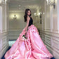 New Design Prom Dress V-neck Pleated Ball Gown Evening Dress Quinceanera Dress       D4157
