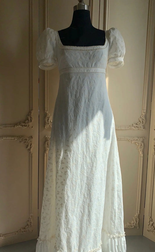 Vintage Prom Dress Square Neck Gala Gown Formal Dress Evening Dress D4162