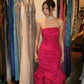 Minimalist Prom Dress Strapless Pleated Gala Gown Formal Dress Evening Dress D4168