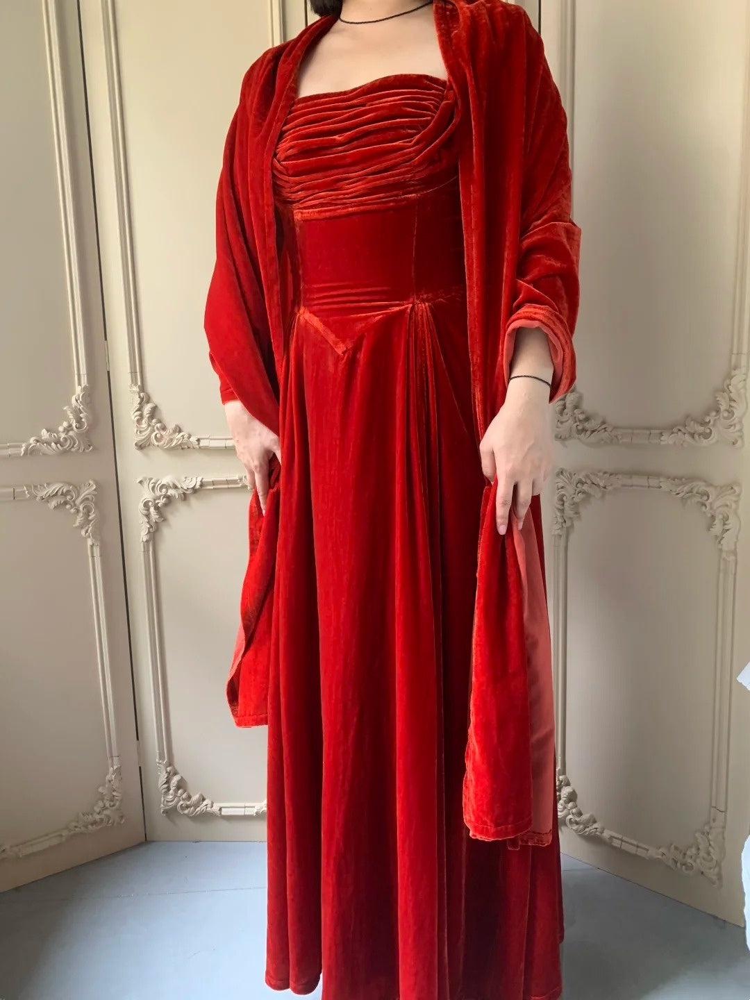 Elegant Prom Dress Velvet Square Neck Pleated Gala Gown Formal Dress Evening Dress D4169