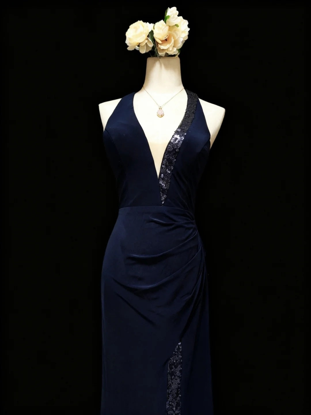 Stunning Prom Dress Halter Pleated Slit Gala Dress Formal Dress Evening Dress  D4187