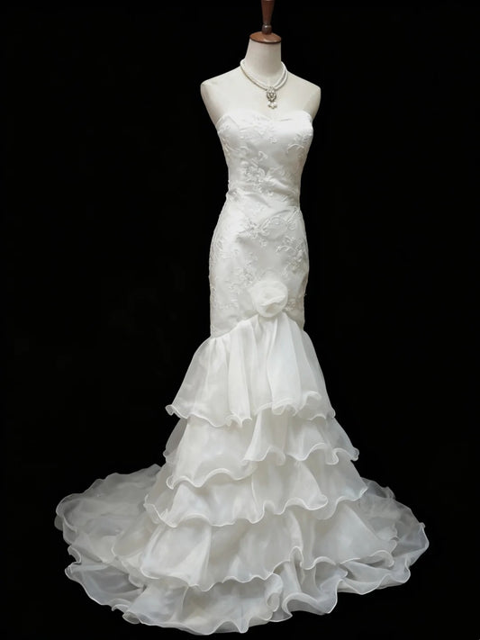 Beauty Brautkleid A-Linie Herzausschnitt Plissee Brautkleid D3302