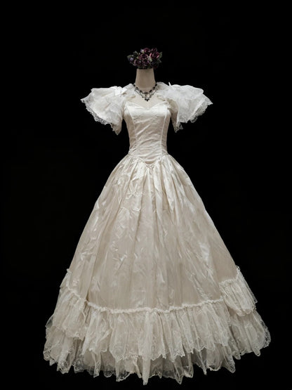 Retro Wedding Dress Sweetheart Pleated Tulle Wedding Dress  D4196