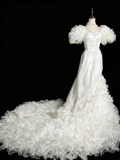 Beauty Brautkleid A-Linie Herzausschnitt Plissee Brautkleid D3302