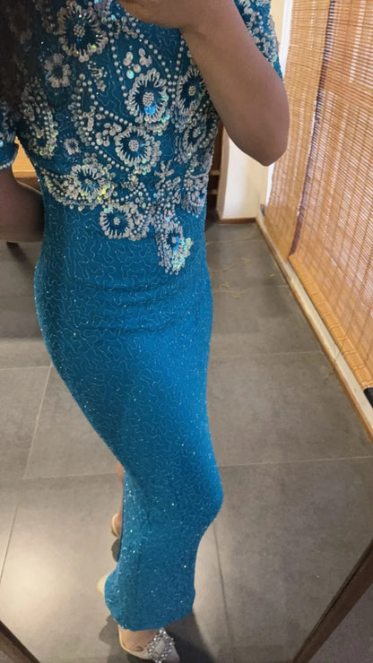 Glänzendes Ballkleid mit herzförmigem Pailletten-Meerjungfrauen-Abendkleid, Galakleid, Geburtstagspartykleid, D3415