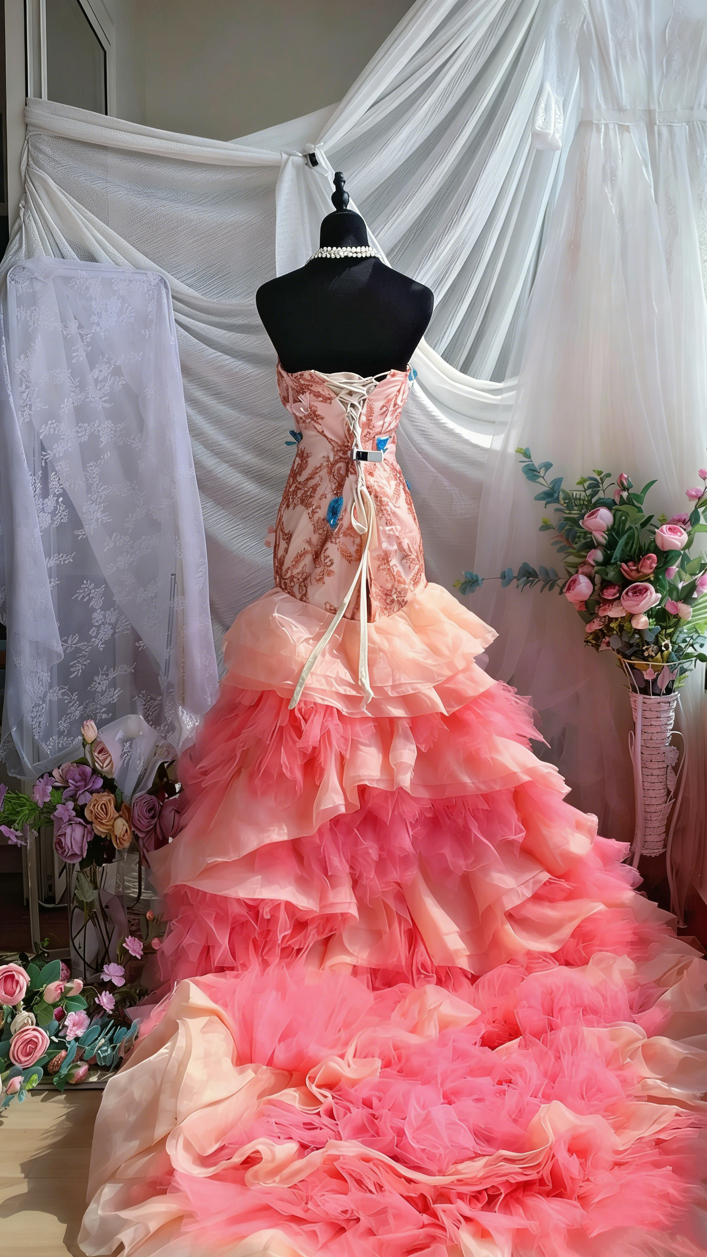 Glänzendes Ballkleid mit herzförmigem Pailletten-Meerjungfrauen-Abendkleid, Galakleid, Geburtstagspartykleid, D3415