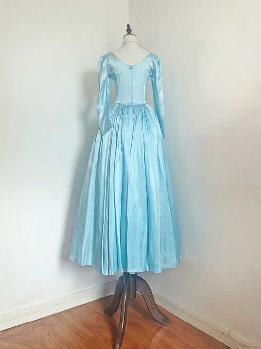 Minimalist Prom Dress Satin Crew Neck Pleated Gala Dress Evening Dress Formal Dress  D4211