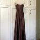 Minimalist Prom Dress Brown Strapless Pleated Gala Dress Evening Dress Formal Dress  D4219