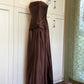Minimalist Prom Dress Brown Strapless Pleated Gala Dress Evening Dress Formal Dress  D4219