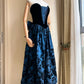 New Arrival Prom Dress Strapless Pleated Print Gala Dress Evening Dress Formal Dress  D4223