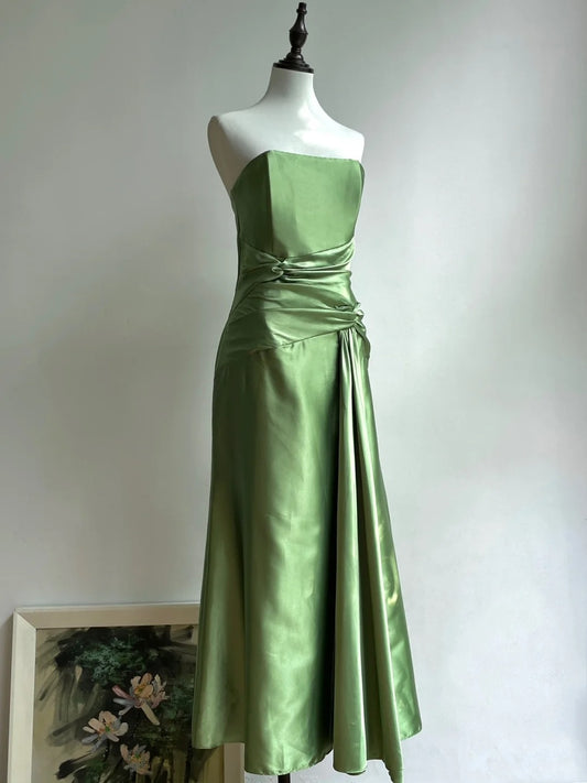 Minimalist Prom Dress Strapless Pleated Gala Dress Evening Dress Formal Dress  D4229