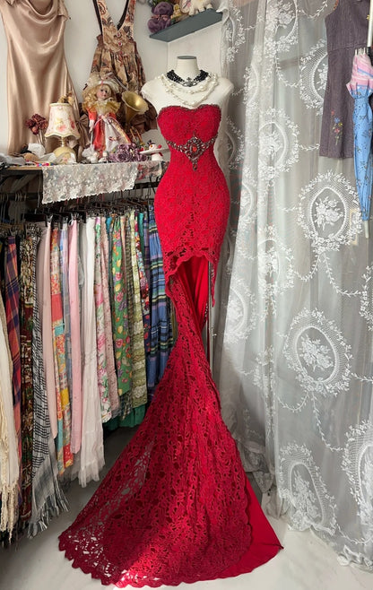 Glänzendes Ballkleid mit herzförmigem Pailletten-Meerjungfrauen-Abendkleid, Galakleid, Geburtstagspartykleid, D3415