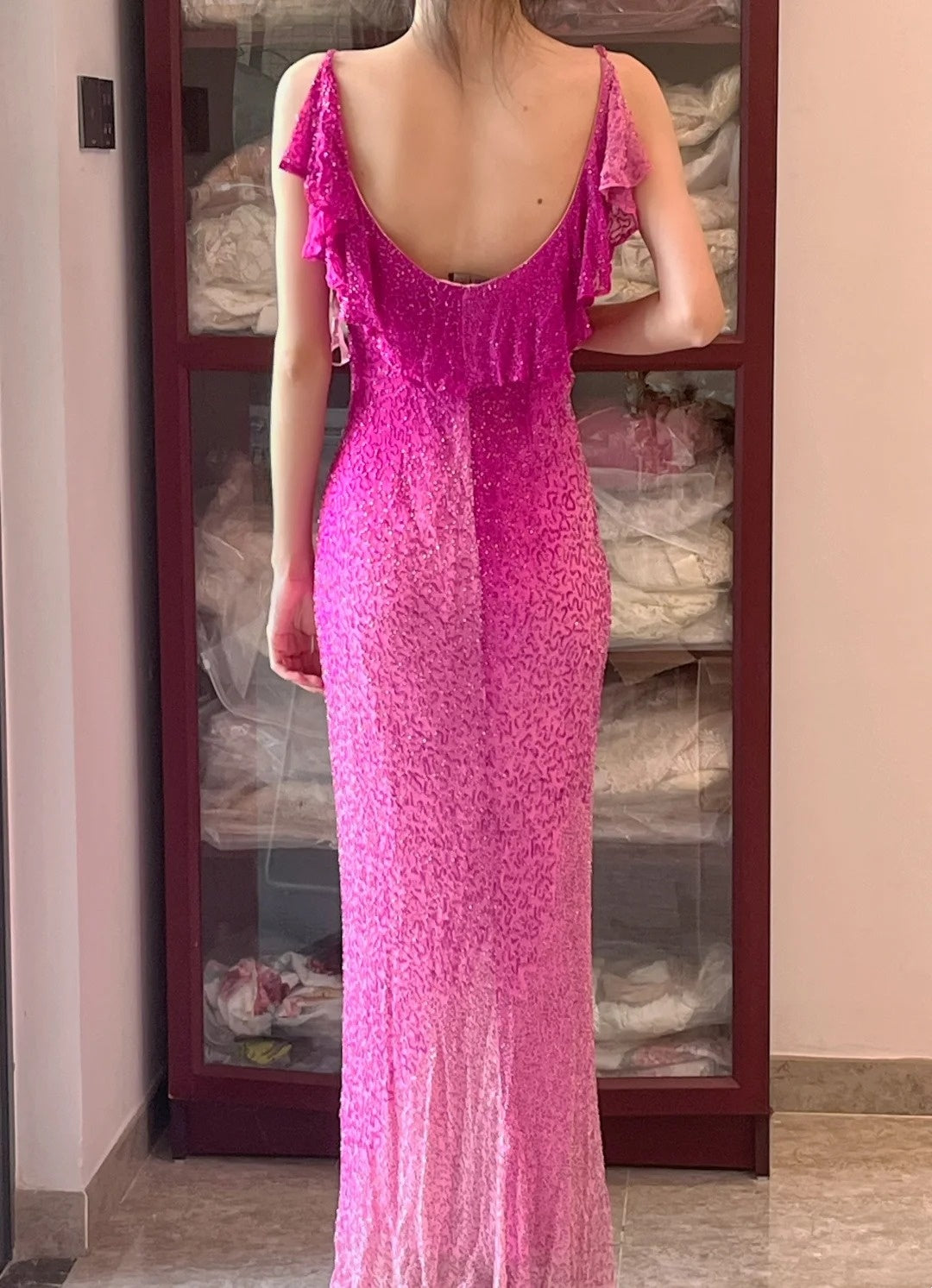Glänzendes Ballkleid mit herzförmigem Pailletten-Meerjungfrauen-Abendkleid, Galakleid, Geburtstagspartykleid, D3415