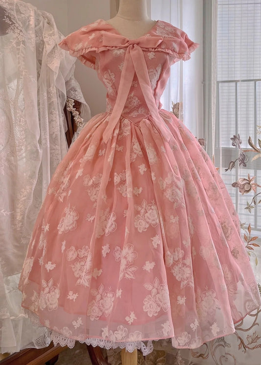 Cute Prom Dress V-neck Print Pleated Evening Dress Gala Dress Birthday Party Dress  D4235