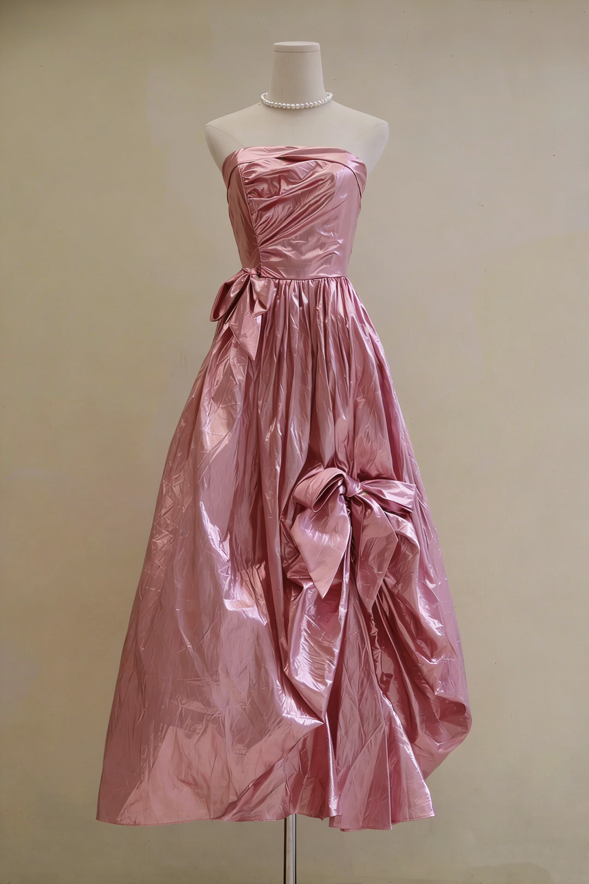 Shiny Prom Dress Strapless Pleated Evening Dress Gala Dress Formal Dress  D4268