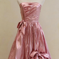 Shiny Prom Dress Strapless Pleated Evening Dress Gala Dress Formal Dress  D4268