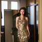 Glänzendes Ballkleid mit herzförmigem Pailletten-Meerjungfrauen-Abendkleid, Galakleid, Geburtstagspartykleid, D3415