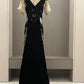 Vintage Prom Dress Crew Neck Formal Dress Evening Dress Gala Dress  D4290