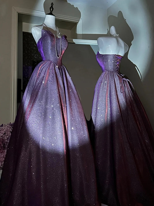 Shiny Prom Dress Sweetheart Pleated Ball Gown Evening Dress Quinceanera Dress      D4291