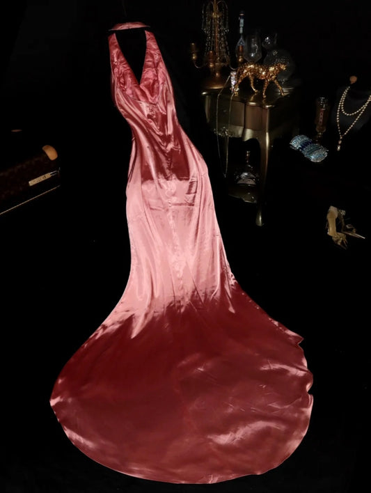 Fashion Prom Dress Halter Pleated Mermaid Evening Dress Gala Dress Formal Dress    D4298