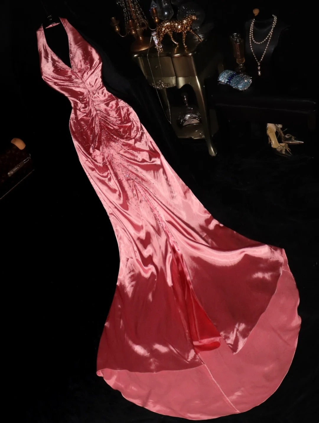 Fashion Prom Dress Halter Pleated Mermaid Evening Dress Gala Dress Formal Dress    D4298