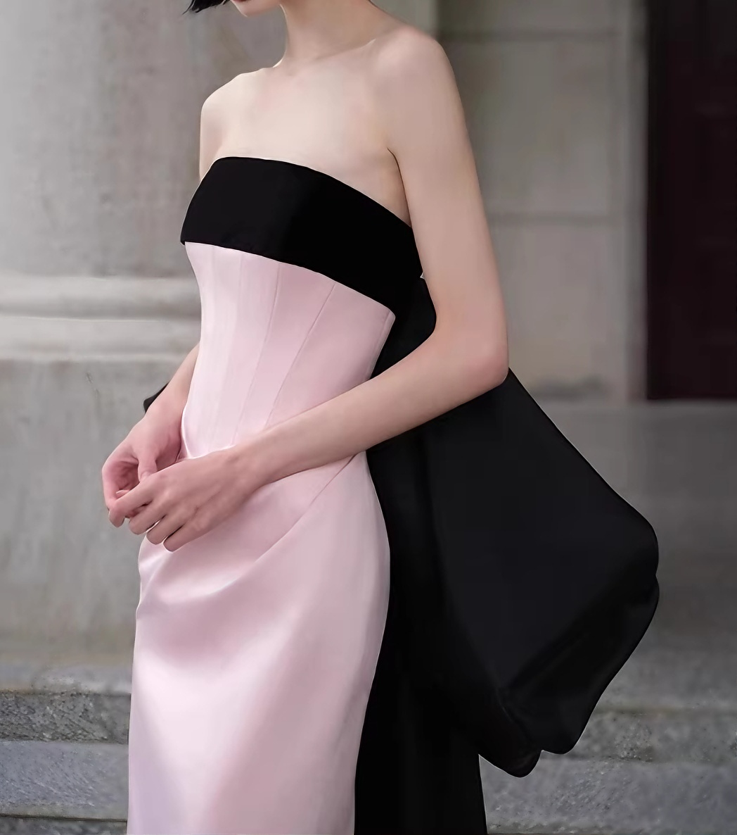 Elegant Prom Dress Strapless Sheath Pleated Evening Dress Formal Dress Gala Dress   D4306