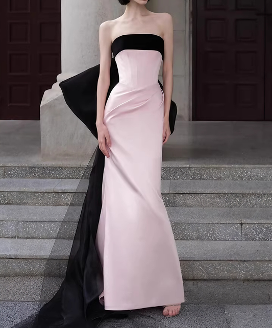 Elegant Prom Dress Strapless Sheath Pleated Evening Dress Formal Dress Gala Dress   D4306