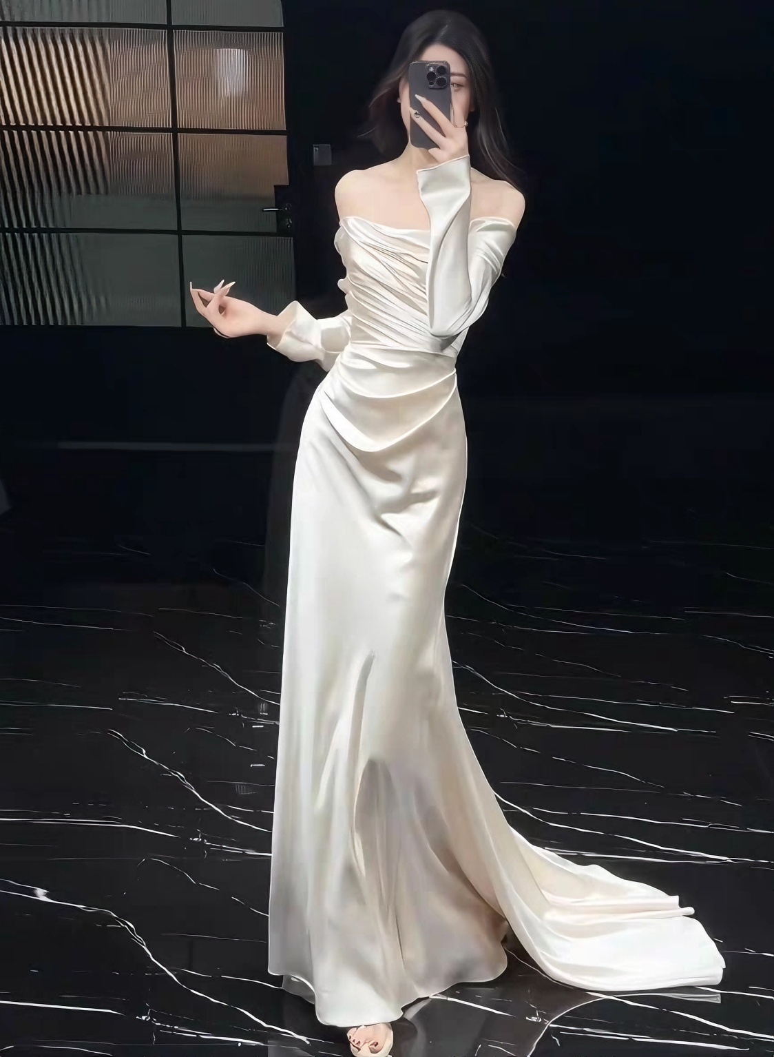 Beauty Brautkleid A-Linie Herzausschnitt Plissee Brautkleid D3302