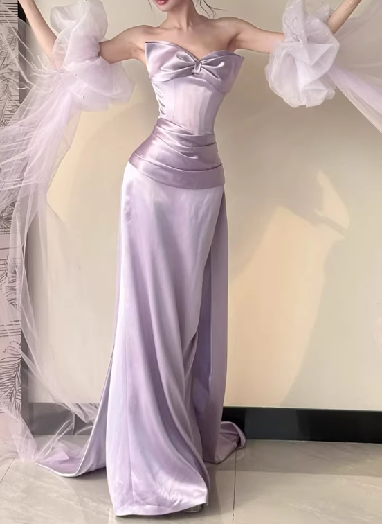 Pretty Prom Dress Light Purple Sweetheart Pleated Gala Dress Evening Dress Formal Dress   D4317