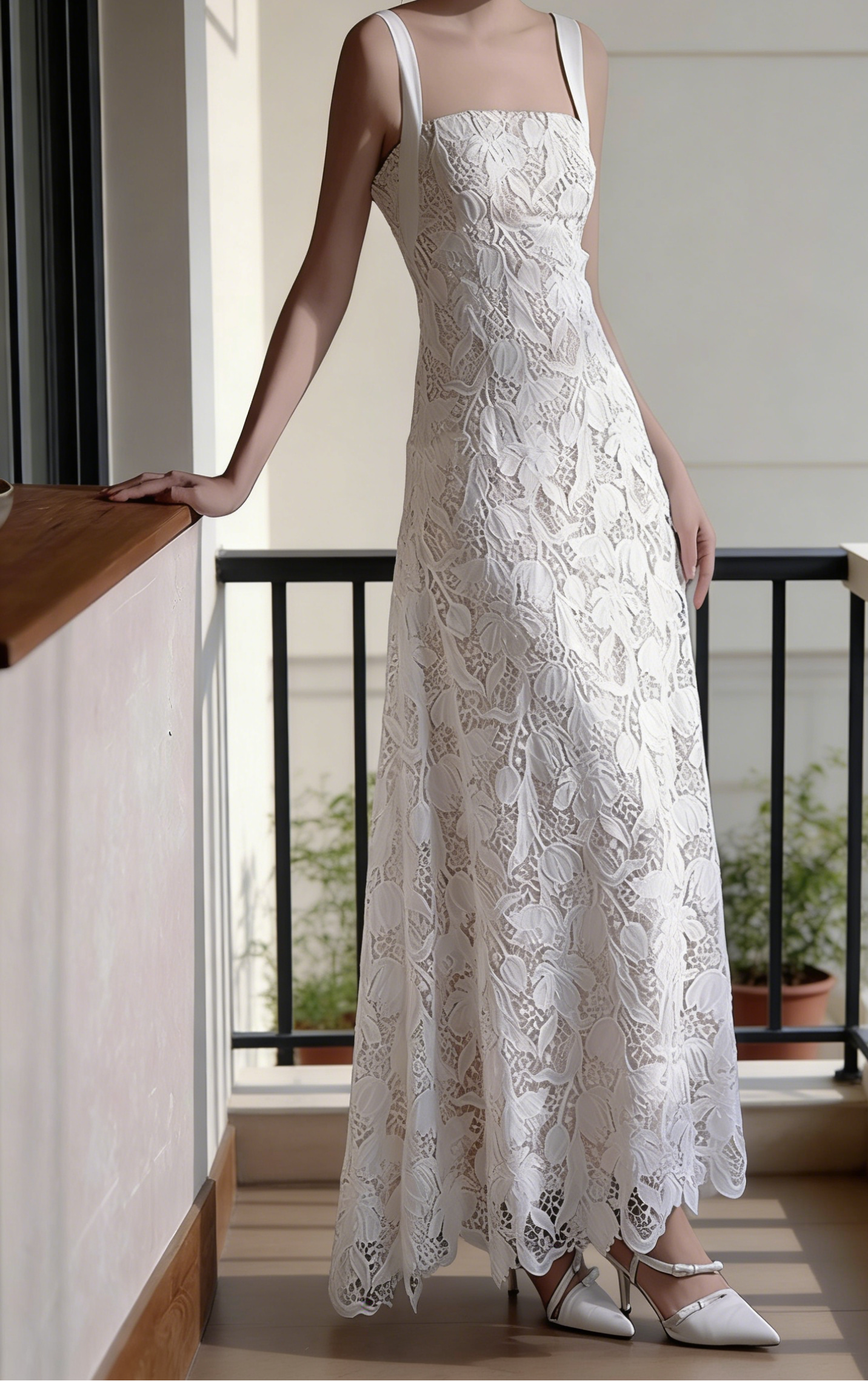 New Arrival Wedding Dress Spaghetti Straps Lace Backless Wedding Dress   D4319