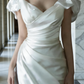 New Arrival Wedding Dress Off Shoulder Pleated Tulle Mermaid Wedding Dress   D4320