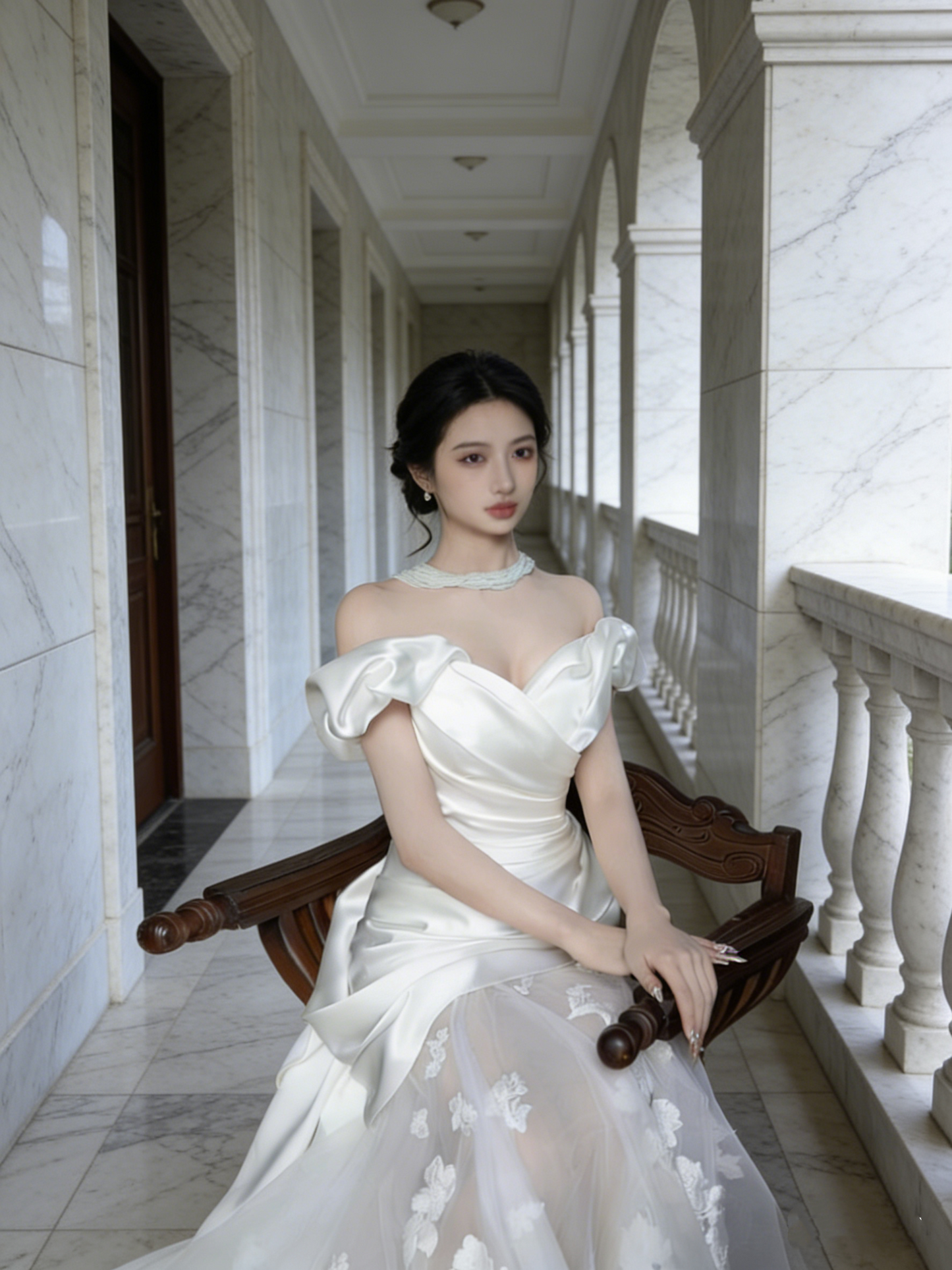 New Arrival Wedding Dress Off Shoulder Pleated Tulle Mermaid Wedding Dress   D4320